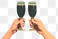 PNG  Champagne glass holding drink wine.