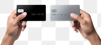 PNG  Credit card holding hand text. AI generated Image by rawpixel.