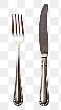 PNG  Fork and Knife knife fork spoon. AI generated Image by rawpixel.