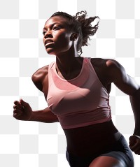 PNG Black female athlete is running jogging adult pink.