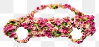 PNG Flat flower car shape plant accessories freshness.
