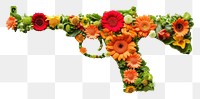 PNG Flat flower gun silhouette shape plant petal asteraceae.