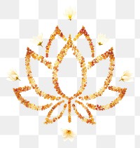 PNG Flat flower lotus silhouette shape jewelry accessories chandelier.