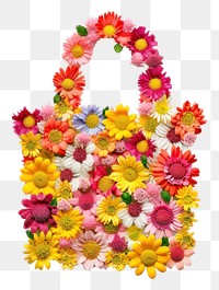 PNG Flat flower shopping bag silhouette shape petal plant art.