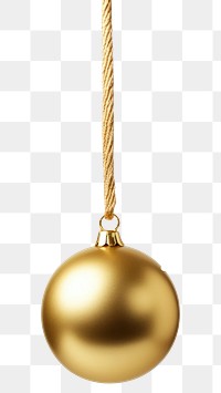 PNG One golden bauble on ropes jewelry pendant white background. AI generated Image by rawpixel.