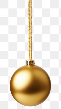 PNG One golden bauble on ropes white background celebration accessories. AI generated Image by rawpixel.