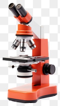PNG Red microscope white background magnification technology. AI generated Image by rawpixel.