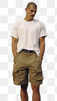 PNG Mexican man skinhead with Mustache shorts t-shirt fashion.