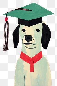 PNG Cute dog wearing a graduation hat animal mammal pet.
