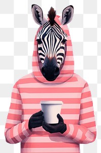 PNG Zebra holding coffee mug wildlife animal mammal.