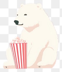 PNG Cute polar bear watching a movie mammal animal carnivora.