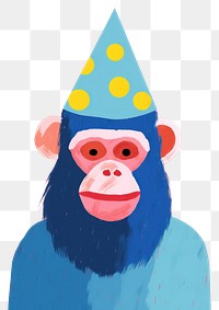 PNG Monkey in birthday party costume animal nature representation.