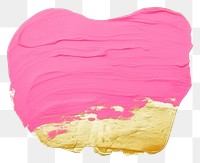 PNG Neon pink abstract shape top gold glitter paint petal white background.