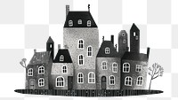 PNG  Town house architecture building cartoon. AI generated Image by rawpixel.