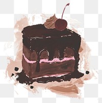 PNG Cute chocolate cake illustration dessert produce torte.