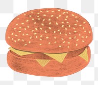 PNG  Chalk style burger food blackboard hamburger.