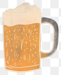 PNG  Chalk style beer drink glass black background.