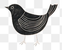 PNG  Chalk style bird blackbird animal black background.