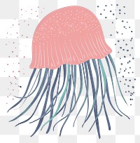 PNG  Chalk style jellyfish animal nature invertebrate.