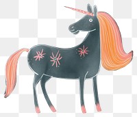 PNG  Chalk style unicorn pattern drawing animal.