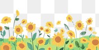 PNG Cute sunflower field illustration asteraceae painting outdoors.