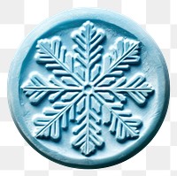 PNG Blue Seal Wax Stamp snowflake jewelry white background confectionery.