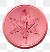PNG Pink Seal Wax Stamp lily white background accessories creativity.