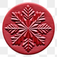 PNG Red Seal Wax Stamp snowflake craft white background celebration.