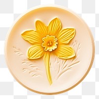 PNG Seal Wax Stamp daffodil flower plant white background accessories.