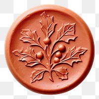 PNG Seal Wax Stamp holly locket craft white background.