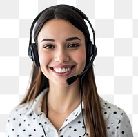 PNG  Headset smile headphones portrait.