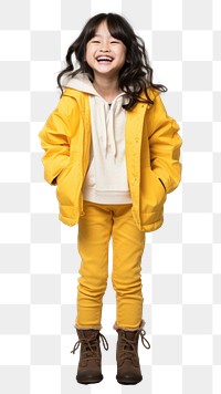 PNG East Asian female kid raincoat fashion jacket.
