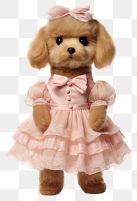 PNG Dog doll dress toy.