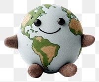 PNG Stuffed doll earth cute toy white background.