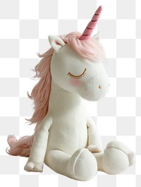 PNG Stuffed doll unicorn plush white cute.