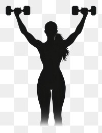 PNG  Woman Exercise silhouette dumbbell exercise.