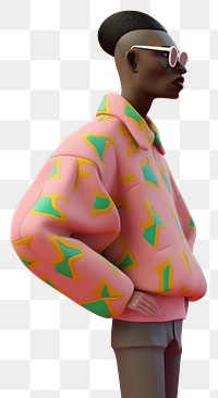 PNG  A young black man fashion adult pink. AI generated Image by rawpixel.