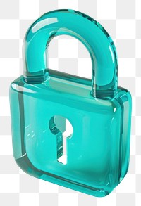 PNG Lock protection turquoise security.