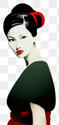 PNG Japanese Asian woman portrait fashion. AI generated Image by rawpixel.