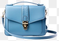 PNG  Blue leather handbag purse blue.