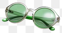 PNG  Fashionable sunglasses fashion green white background.