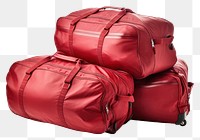 PNG  Big Red travel baggages suitcase luggage handbag.