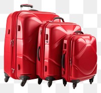 PNG  Big Red travel baggages suitcase luggage red.