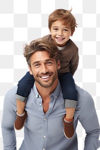 PNG Young british father portrait carrying laughing.