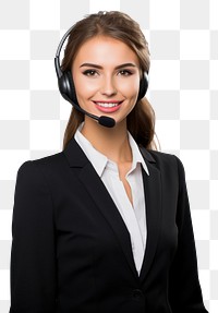 PNG Young british woman portrait headset photo.