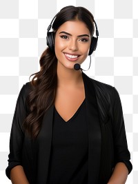 PNG Young latin woman portrait headset headphones.