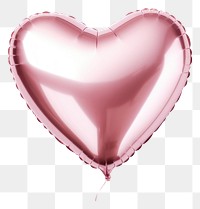 PNG Foil balloon heart shape white background.