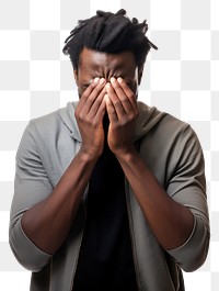 PNG  Young black man adult head white background