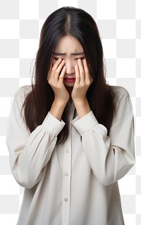 PNG  Young korean woman adult head white background. AI generated Image by rawpixel.