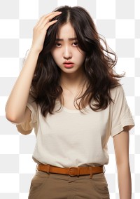 PNG  Young korean girl portrait photo head. AI generated Image by rawpixel.